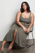 Load image into Gallery viewer, THE BELTED SWING TANK DRESS | SAGE001