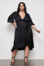 Load image into Gallery viewer, THE WRAP BODY DRESS | BLACK001