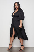 Load image into Gallery viewer, THE WRAP BODY DRESS | BLACK001