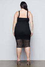 Load image into Gallery viewer, SHEER MESH MIDI DRESS | BLACK001