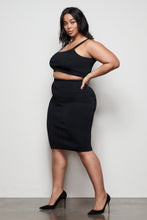 Load image into Gallery viewer, THE CONTOURED MIDI SKIRT | BLACK001