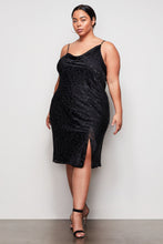 Load image into Gallery viewer, THE MIDNIGHT LEOPARD BURNOUT DRESS | BLACK001