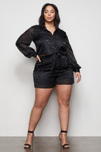 Load image into Gallery viewer, THE MIDNIGHT LEOPARD BURNOUT SHORTS | BLACK001