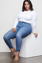 Load image into Gallery viewer, GOOD WAIST CROP NOTCHED WAISTBAND | BLUE396