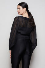 Load image into Gallery viewer, THE ORGANZA WRAP TOP | BLACK001