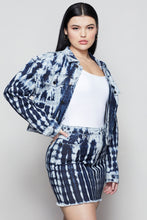Load image into Gallery viewer, SHIBORI CROPPED JACKET | BLUE468
