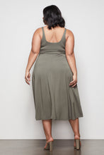 Load image into Gallery viewer, THE BELTED SWING TANK DRESS | SAGE001
