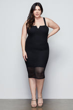 Load image into Gallery viewer, SHEER MESH MIDI DRESS | BLACK001
