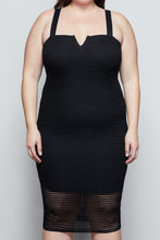 Load image into Gallery viewer, SHEER MESH MIDI DRESS | BLACK001
