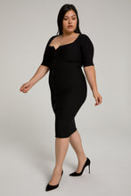 Load image into Gallery viewer, DRAMATIC ZIP MIDI | BLACK001
