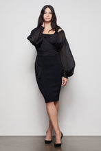Load image into Gallery viewer, THE CONTOURED MIDI SKIRT | BLACK001

