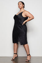 Load image into Gallery viewer, THE MIDNIGHT LEOPARD BURNOUT DRESS | BLACK001

