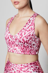 DOUBLE KNIT KEY HOLE BRA | QUARTZ LEOPARD001