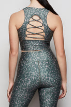 Load image into Gallery viewer, THE FEROCIOUS CRISS CROSS CROP TOP | SPRING LEOPARD001
