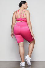Load image into Gallery viewer, SHINY RIB BIKE SHORT | ELECTRIC PINK001

