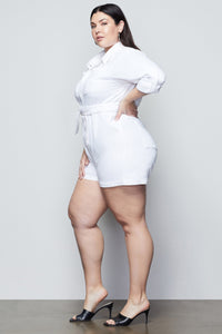 CUFFED PLAYSUIT | WHITE001