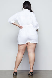 CUFFED PLAYSUIT | WHITE001