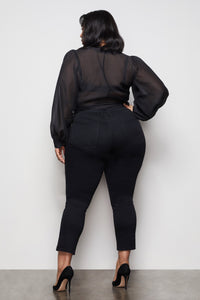 THE ORGANZA WRAP TOP | BLACK001