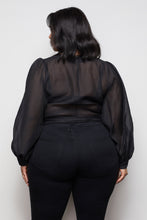 Load image into Gallery viewer, THE ORGANZA WRAP TOP | BLACK001
