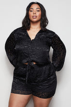 Load image into Gallery viewer, THE MIDNIGHT LEOPARD BURNOUT TOP | BLACK001
