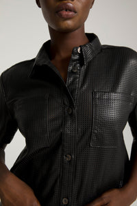 CINCHED CROP TUNIC | BLACK001