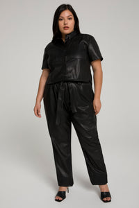 CINCHED CROP TUNIC | BLACK001