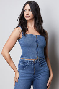 ZIP FRONT TOP | BLUE426