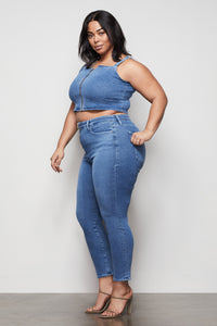ZIP FRONT TOP | BLUE426